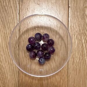 Purple faceted glass beads - qty 12